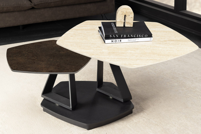 Masuta de cafea MOVEMENT din blat ceramic, 80-130 cm [2]