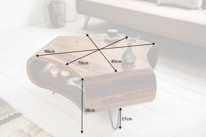 Masuta de cafea ORGANIC LIVING din lemn sheesham, 90 cm [8]