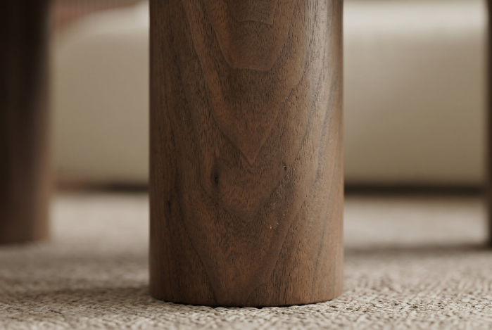 Măsuță de cafea ORGANIKO 110 cm, aspect ceramic alb-maro, cu cadru aspect lemn de nuc [5]