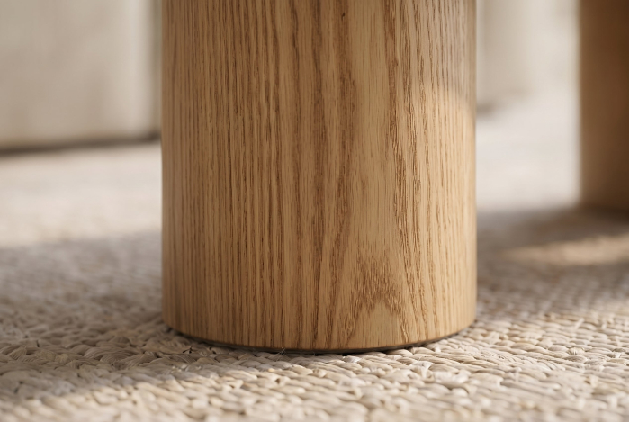 Măsuță de cafea ORGANIKO 130 cm, formă organică, aspect de lemn de stejar natural [5]