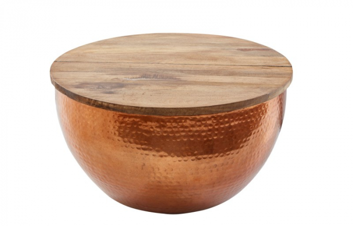 Masuta de cafea Orient Storage cu spatiu de depozitare din metal si blat din lemn de salcam [7]