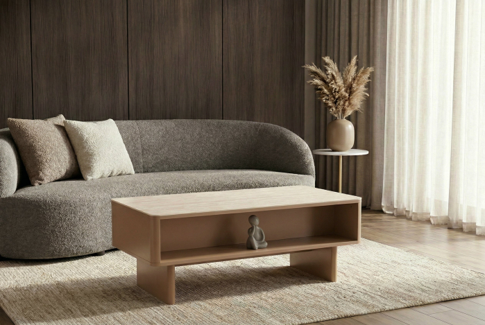 Măsuță de cafea SAVOY 120 cm 3D natural cu blat din ceramică imitație de marmură travertin [8]