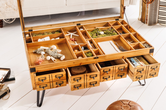 Masuta de cafea SEVEN SEAS din lemn de brad, 100 cm [4]