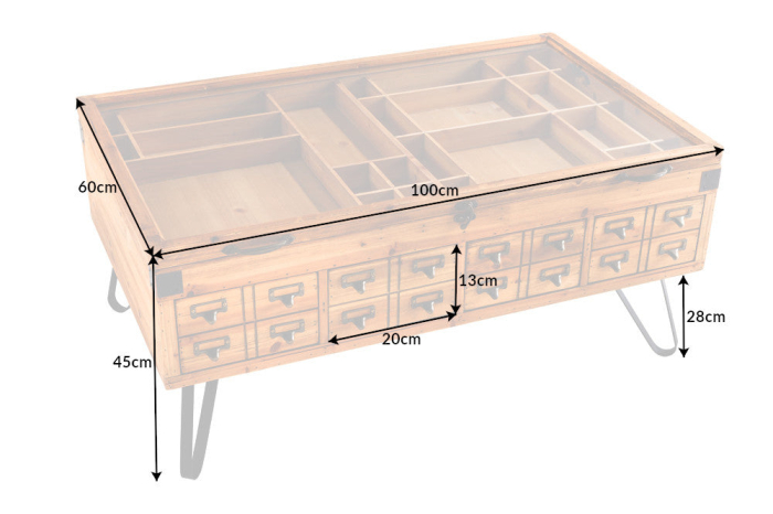 Masuta de cafea SEVEN SEAS din lemn de brad, 100 cm [10]