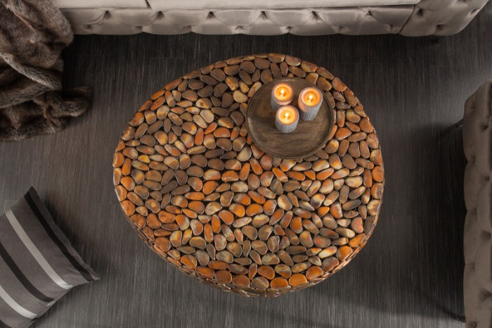 Masuta de cafea Stone din metal cu aspect de piatra  [4]