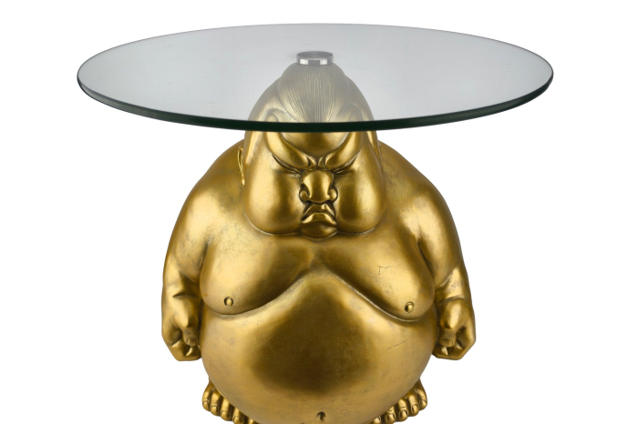 Măsuță de cafea SUMO 55 cm rotundă din sticlă aurie [6]