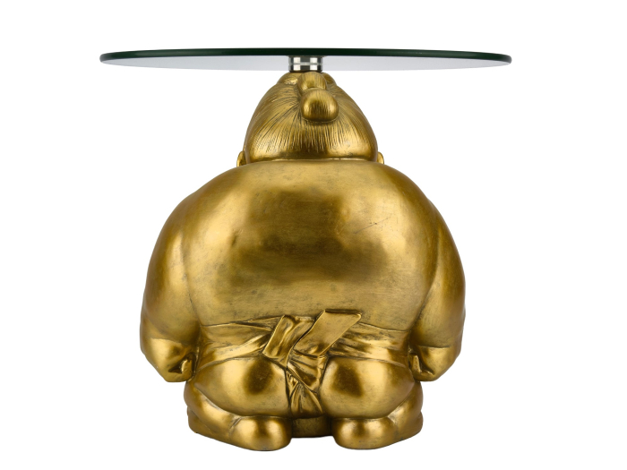 Măsuță de cafea SUMO 55 cm rotundă din sticlă aurie [5]