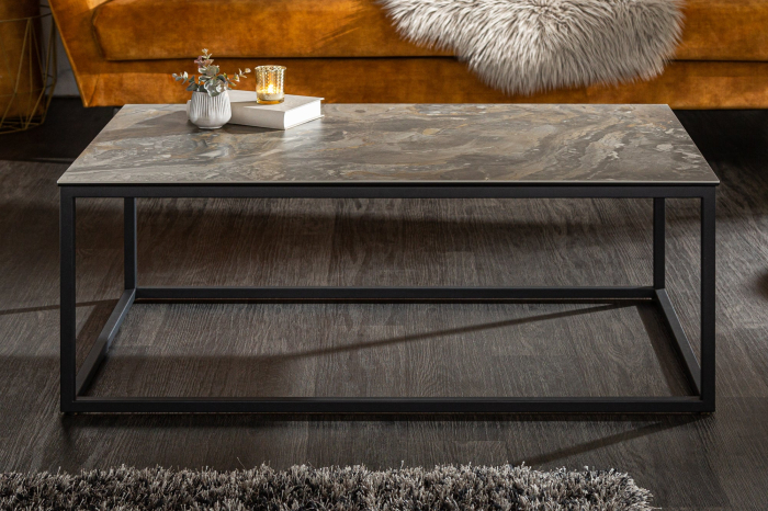 Masuta de cafea SYMBIOSE cu aspect de marmura, 100 cm [3]