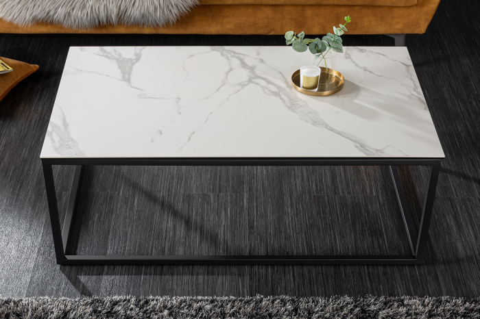 Masuta de cafea SYMBIOSE cu aspect de marmura, 100 cm [3]