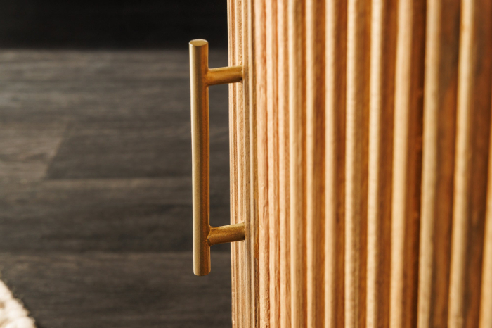 Masuta de cafea TRES CHIC rotunda din lemn de mango natural si blat din marmura, 60 cm [7]