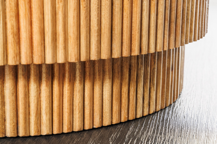 Masuta de cafea TRES CHIC rotunda din lemn de mango natural si blat din marmura, 60 cm [8]