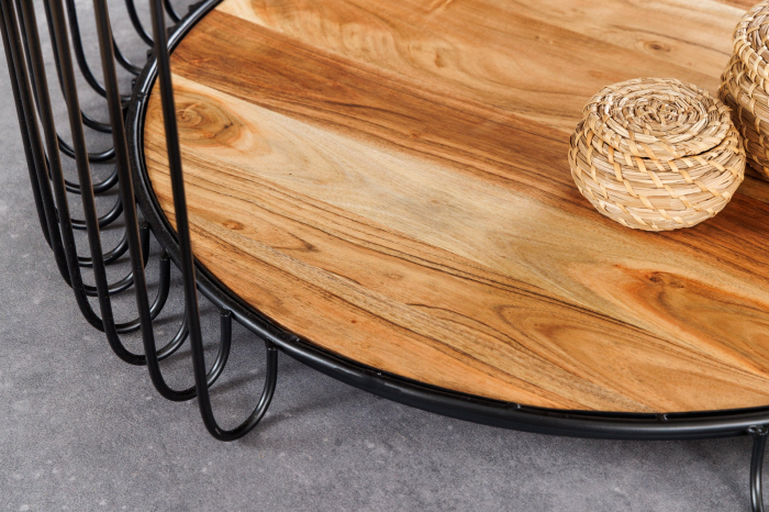 Masuta de cafea TRUE ELEMENTS din lemn de salcam natural, 70 cm [9]