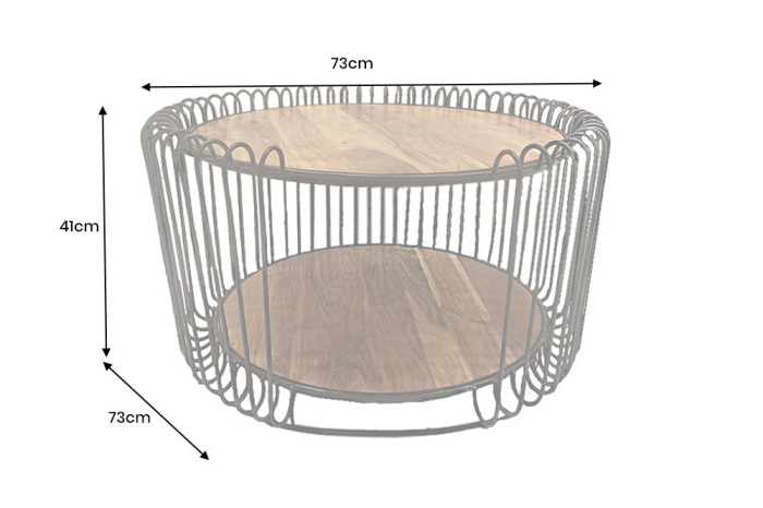 Masuta de cafea TRUE ELEMENTS din lemn de salcam natural, 70 cm [11]