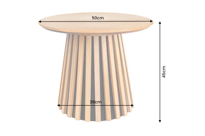 Măsuță de cafea VALHALLA WOOD Ø 50 cm, cu bază rotundă canelată, placată cu lemn de stejar natural [7]