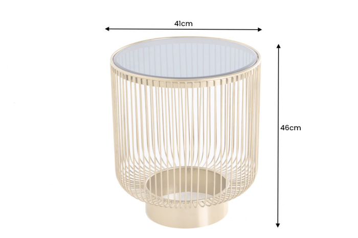 Masuta de cafea VARIATION aurie cu geam negru, 40 cm [7]