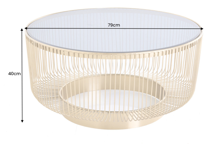 Masuta de cafea VARIATION aurie cu geam negru, 80 cm [7]