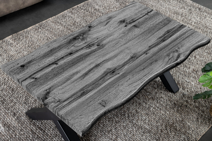 Masuta de cafea WILD din lemn de stejar salbatic gri, 90 cm [7]