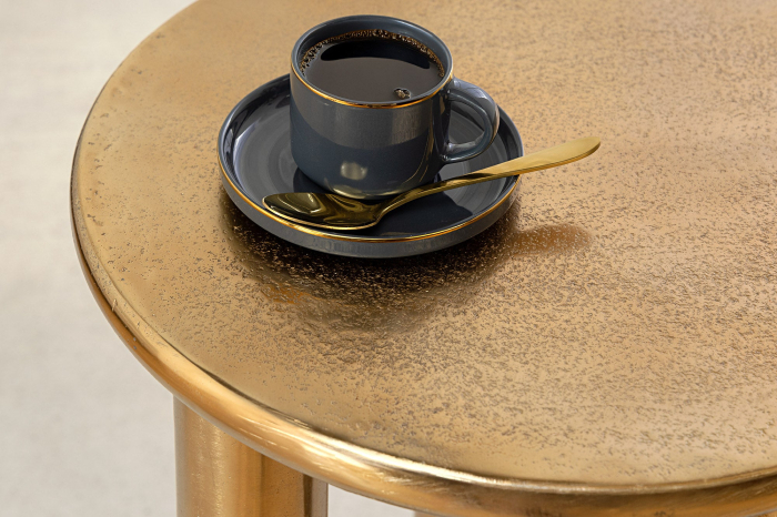 Măsuță laterală ABSTRACT 55cm aurie cu detaliu negru tip sfera  [5]