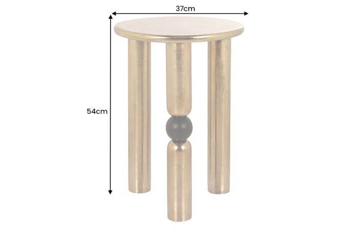 Măsuță laterală ABSTRACT 55cm aurie cu detaliu negru tip sfera  [8]