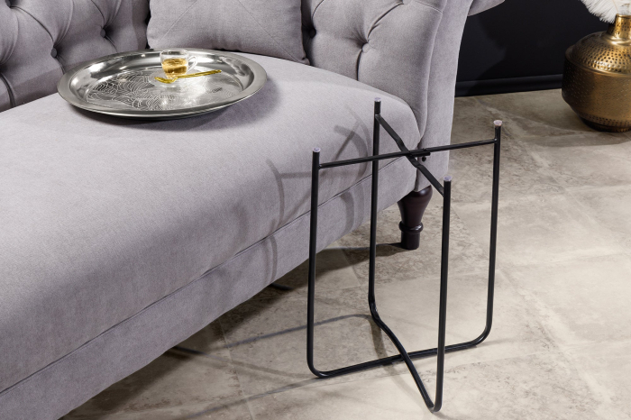Masuta laterala CASABLANCA 50cm, tava detasabila,design cu lovitura de ciocan argintiu antic [6]