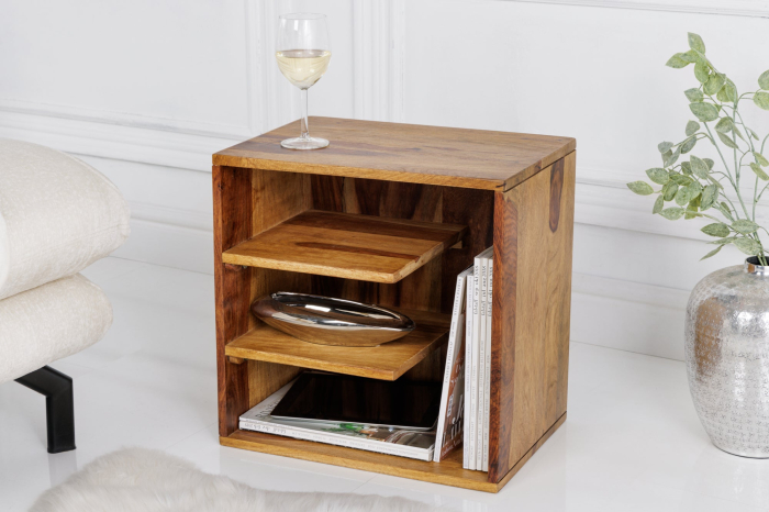 Masuta laterala CUBUS 43cm lemn sheesham [3]