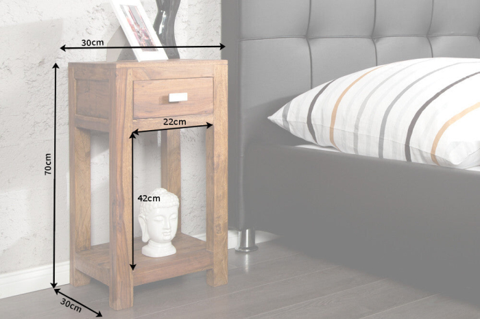 Masuta laterala LAGOS 70cm lemn sheesham [8]