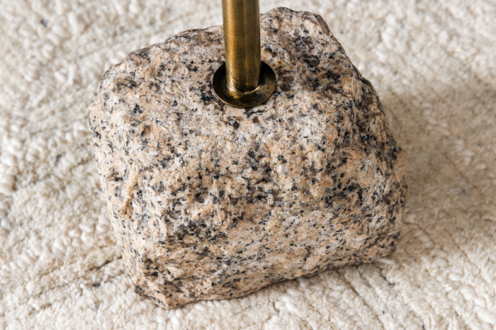 Masuta laterala TRAYFUL 60cm,baza de marmura si blat culoare alama antica din fier [10]