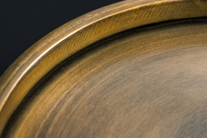 Masuta laterala TRAYFUL 60cm,baza de marmura si blat culoare alama antica din fier [7]