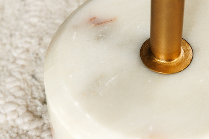 Masuta laterala TRAYFUL 60cm,baza din marmura alba si blat auriu [9]