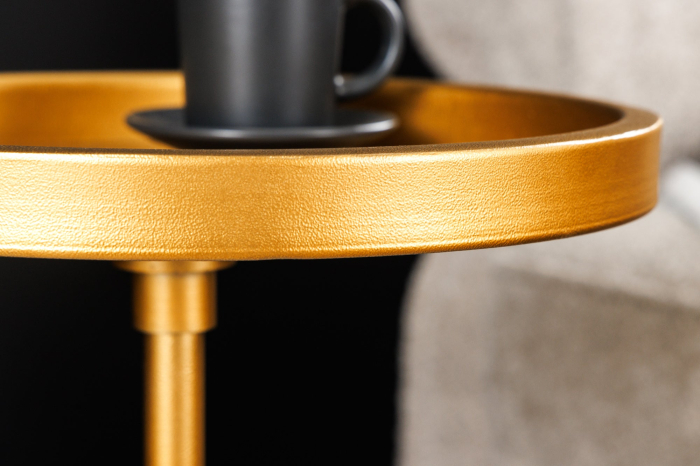 Masuta laterala TRAYFUL 60cm,baza din marmura alba si blat auriu [4]