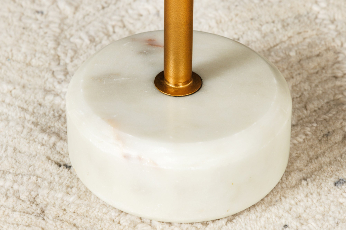 Masuta laterala TRAYFUL 60cm,baza din marmura alba si blat auriu [8]