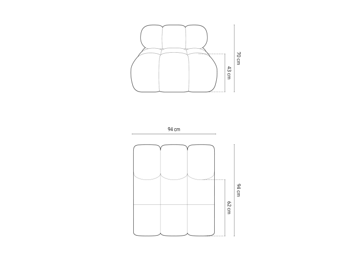 Modul Bellis cu tapițerie din catifea [5]