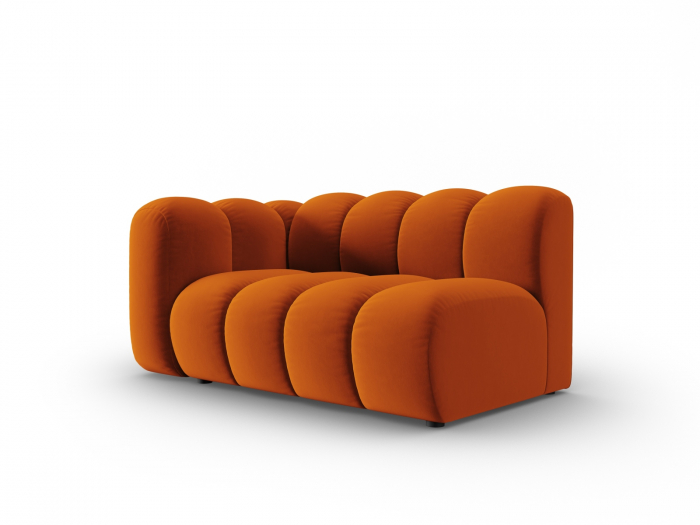 Modul Lupine cu 2 locuri, colt pe partea stanga si tapiterie din catifea, teracota [2]