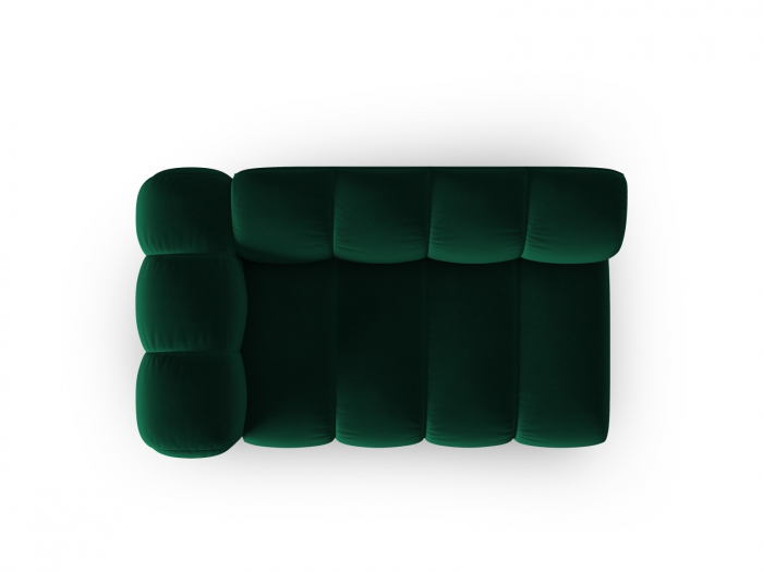 Modul Lupine cu 2 locuri, colt pe partea stanga si tapiterie din catifea, verde inchis [4]