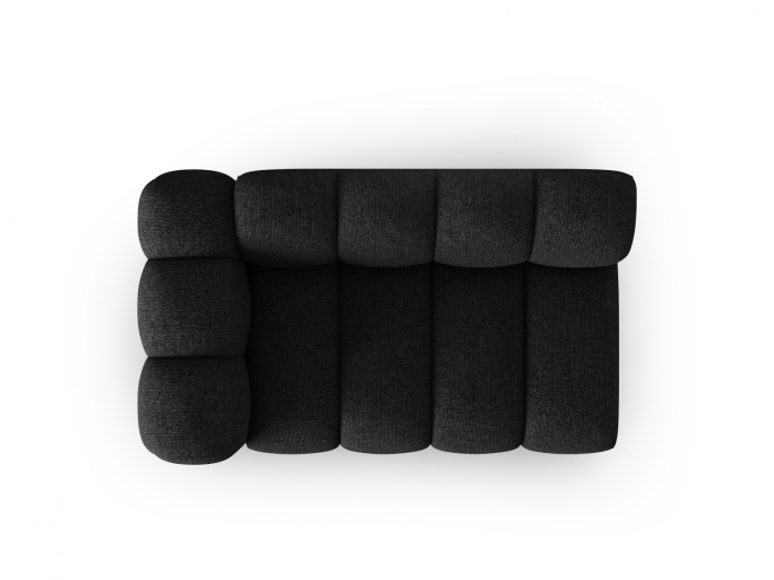 Modul Lupine cu 2 locuri, colt pe partea stanga si tapiterie din tesatura structurala, negru [4]