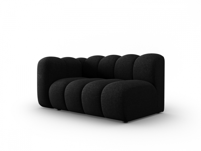 Modul Lupine cu 2 locuri, colt pe partea stanga si tapiterie din tesatura structurala, negru [2]