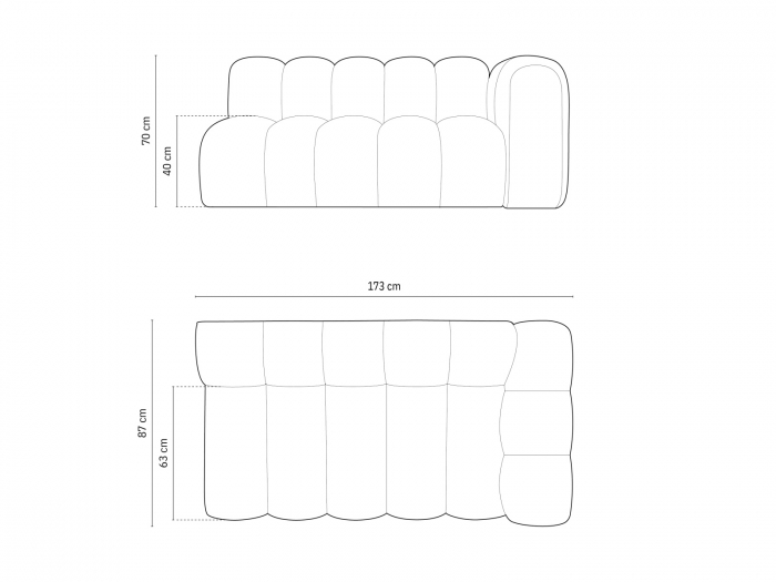 Modul Lupine cu 3 locuri, colt pe partea dreapta si tapiterie din tesatura structurala, bej deschis [6]