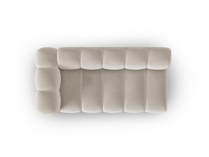 Modul Lupine cu 3 locuri, colt pe partea stanga si tapiterie din catifea, bej [4]