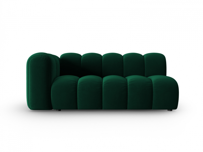 Modul Lupine cu 3 locuri, colt pe partea stanga si tapiterie din catifea, verde inchis [1]
