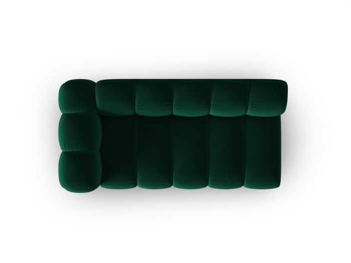 Modul Lupine cu 3 locuri, colt pe partea stanga si tapiterie din catifea, verde inchis [4]