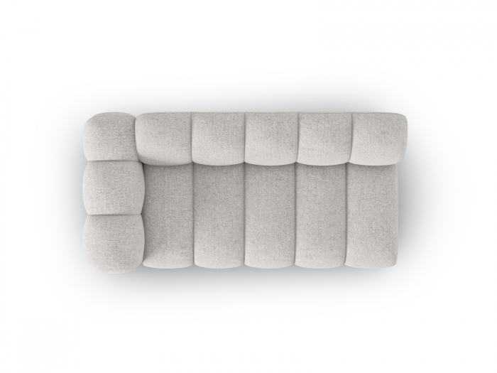 Modul Lupine cu 3 locuri, colt pe partea stanga si tapiterie din tesatura structurala, gri deschis [4]