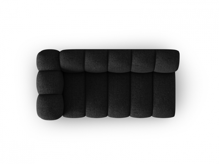 Modul Lupine cu 3 locuri, colt pe partea stanga si tapiterie din tesatura structurala, negru [4]