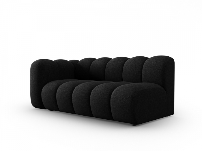 Modul Lupine cu 3 locuri, colt pe partea stanga si tapiterie din tesatura structurala, negru [2]