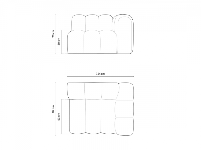 Modul pentru canapea Lupine cu tapiterie din tesatura structurala, bej deschis [6]