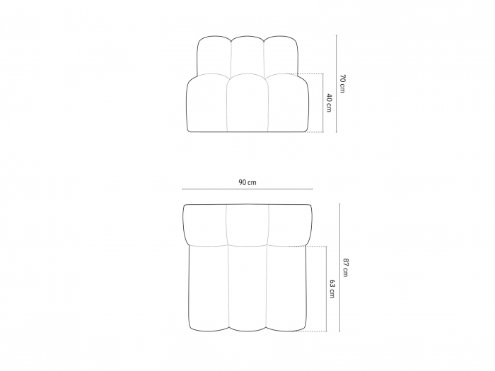 Modul pentru canapea Lupine cu tapiterie din tesatura structurala, petrol [6]