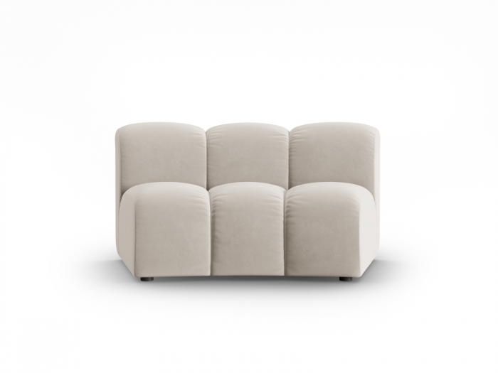 Modul semirotund pentru canapea Lupine cu tapiterie din catifea, bej [2]