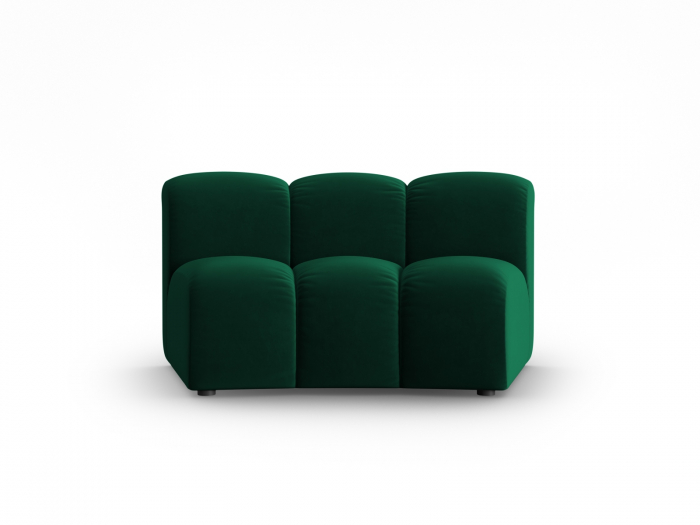 Modul semirotund pentru canapea Lupine cu tapiterie din catifea, verde inchis [2]