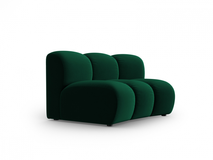 Modul semirotund pentru canapea Lupine cu tapiterie din catifea, verde inchis [1]