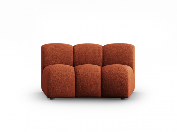 Modul semirotund pentru canapea Lupine cu tapiterie din tesatura structurala, teracota [2]