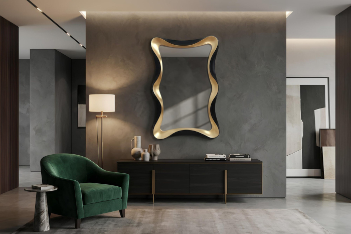 Oglindă de perete ALICE 120 cm negru auriu [3]